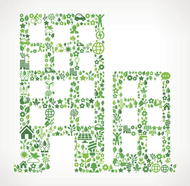 两栋建筑环境保护和自然界面图标图案图片下载