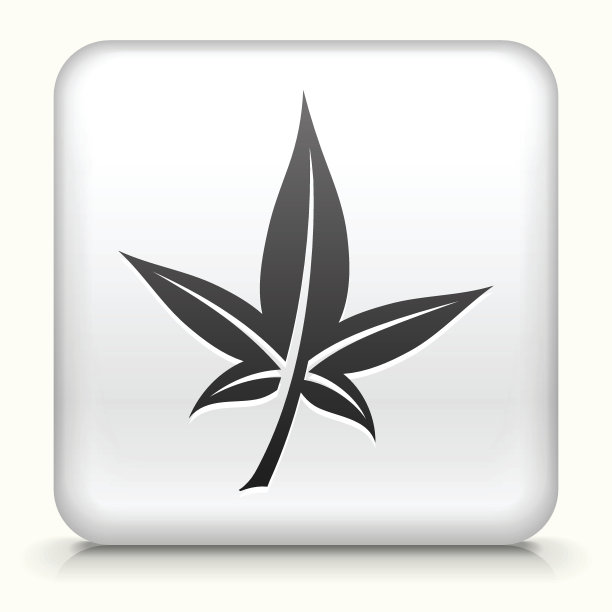 方形按钮与树叶版税免费矢量艺术图片下载