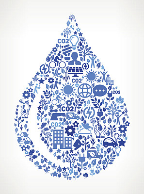 碧水滴自然保护免版税矢量艺术图案图片下载