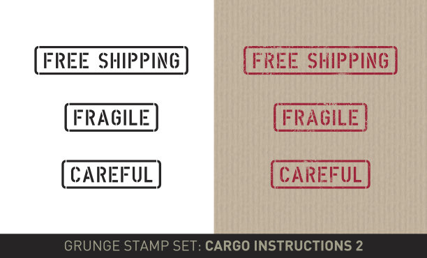 模具邮票套装：货物说明2（普通版和Grunge版）图片下载
