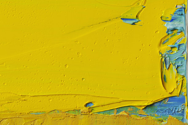 抽象画上绿色和黄色的艺术背景。图片下载