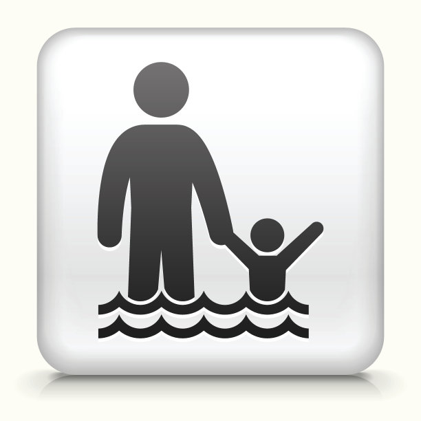 游泳方形按钮图片下载