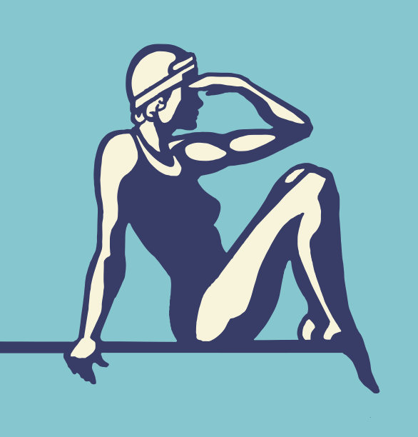 女潜水员坐在图片下载