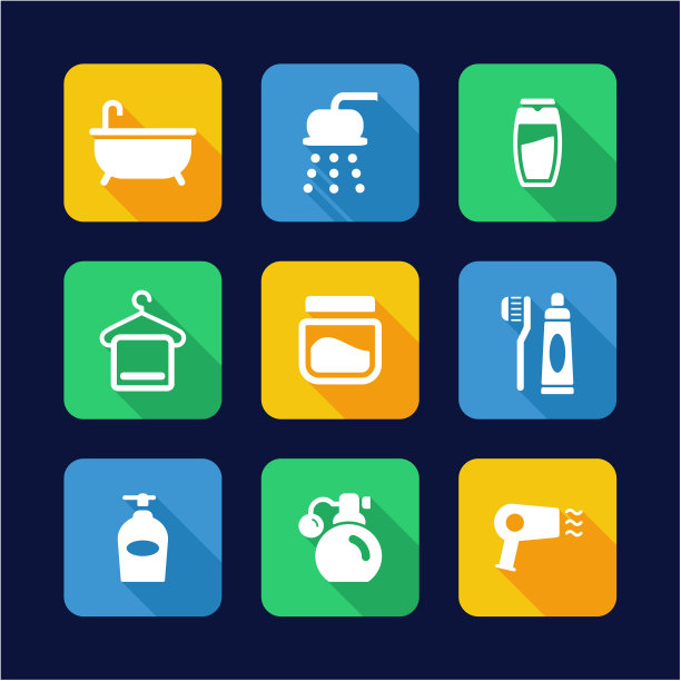 浴室图标平面设计图片下载