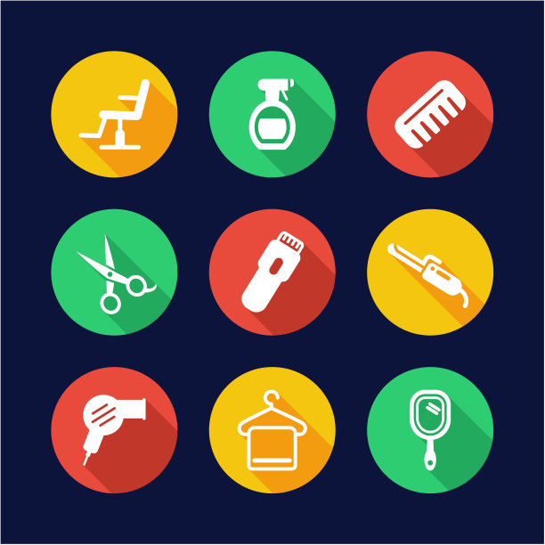 发廊图标平面设计圈图片下载