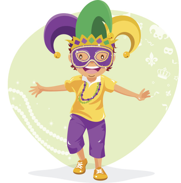 为狂欢节盛装打扮的少年图片下载