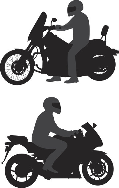 骑摩托车的人的轮廓图片下载