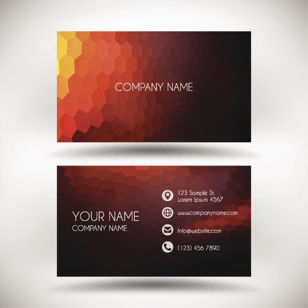 带有抽象几何背景的名片模板图片下载