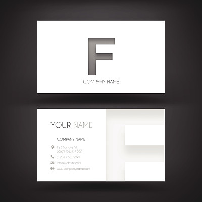 名片模板-带有字母“F”图片下载