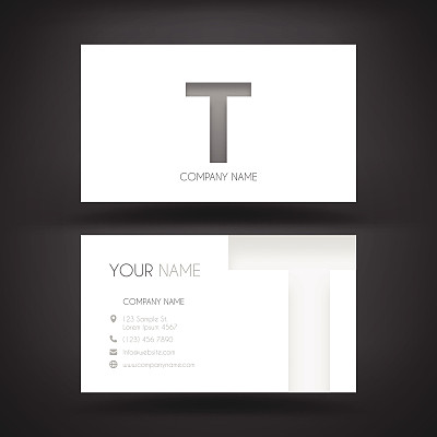 名片模板-带有字母“T”图片下载