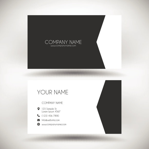 名片模板-黑色和白色图片下载