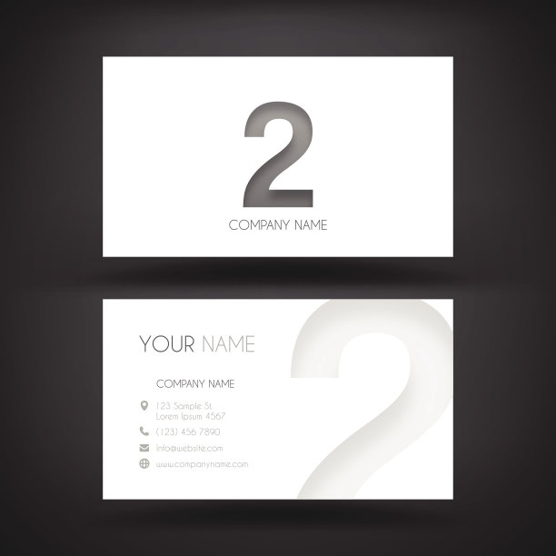 名片模板-数字2“2”图片下载