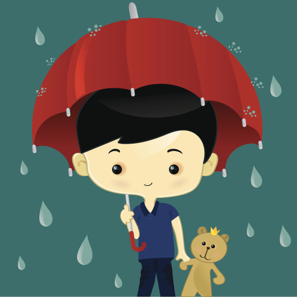 男孩拿着伞图片下载