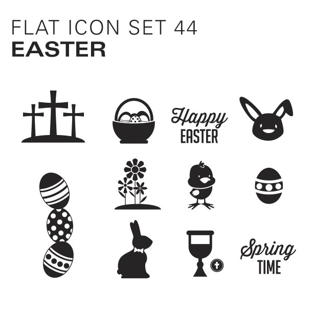 平面图标44复活节-黑色图片下载