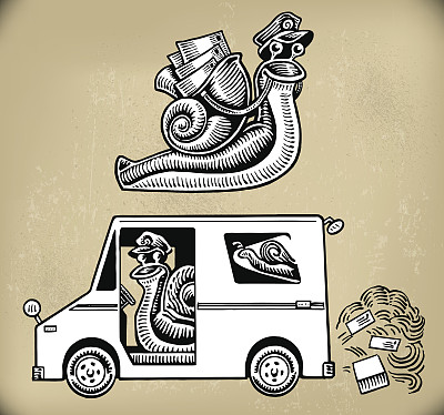 美国邮政系统的蜗牛邮件图片下载