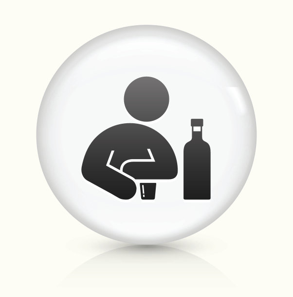 喝水图标上的白色圆形矢量按钮图片下载