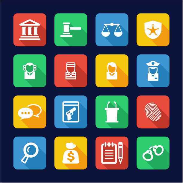 法院审判图标平面设计图片下载