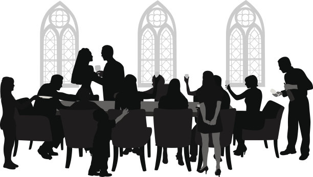 人们坐在教堂里图片下载
