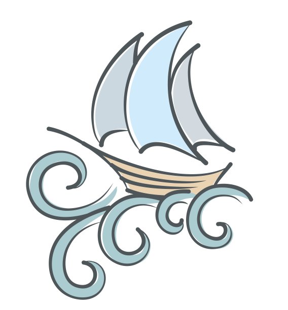 大浪的帆船。图片下载