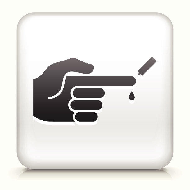 方形按钮与检查血糖水平版税免费矢量艺术图片下载