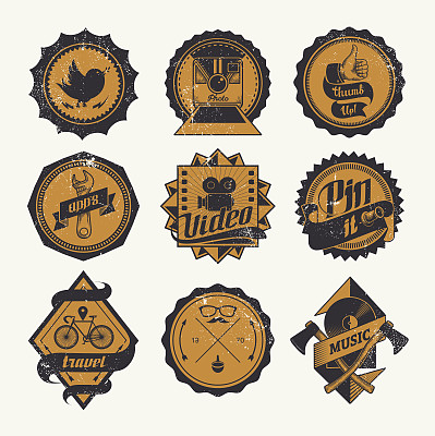 时髦的社交媒体图标图片下载