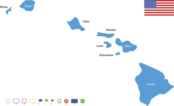 夏威夷的地图图片下载