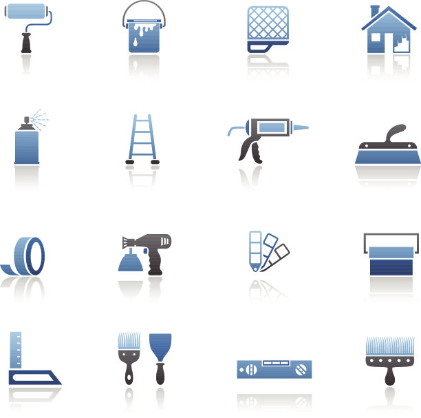 房屋绘画图标集图片下载