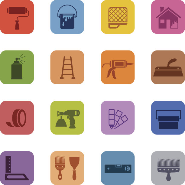 房屋绘画图标集图片下载