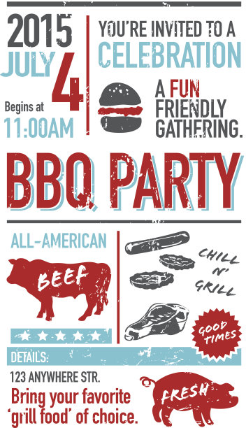 7月4日的烧烤邀请设计模板图片下载