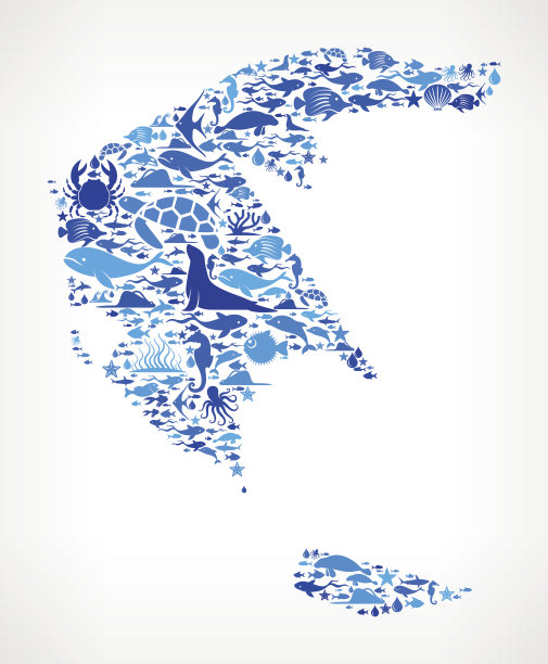 希腊海洋海洋生命蓝色图标图案图片下载