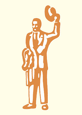 商人举起帽子图片下载