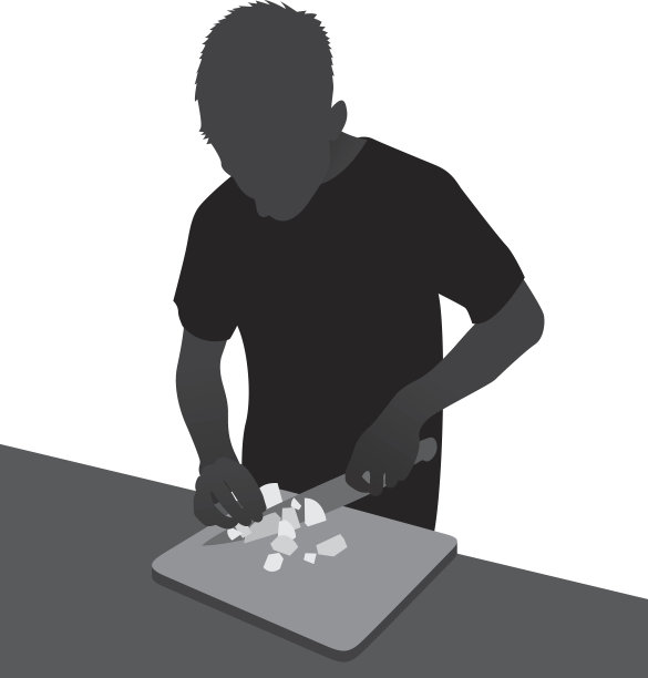 男人切洋葱剪影图片下载