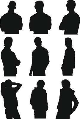 随意的男人在各种各样的行动图片下载