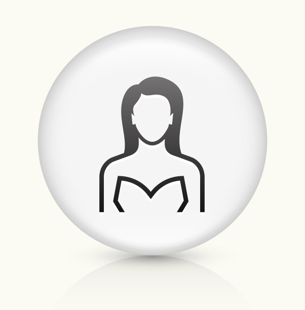 女人穿着一件衣服图标上白色的圆形矢量按钮图片下载