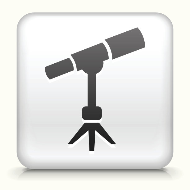 方形按钮与太空望远镜图片下载