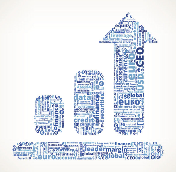 商业和金融词汇云进展图图片下载