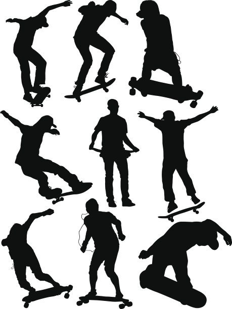 各种动作的溜冰者图片下载