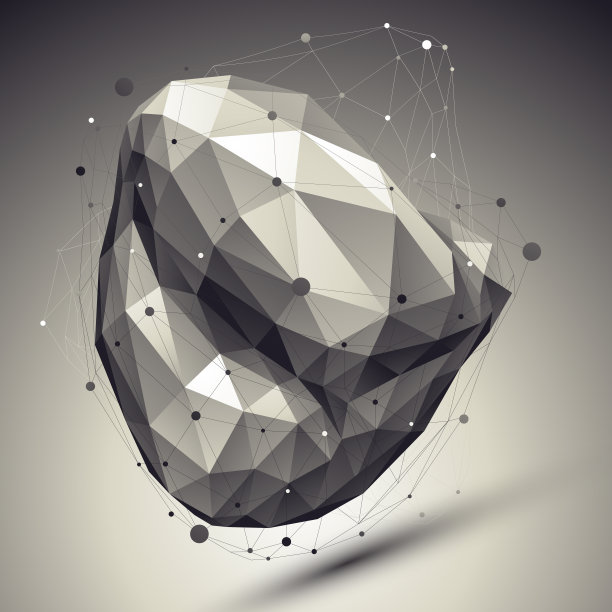 摘要采用直线网格的变形矢量非对称物体图片下载