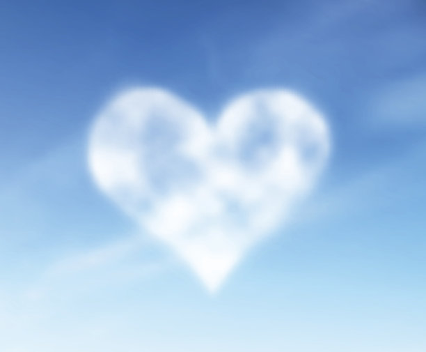 云朵构成的心图片下载