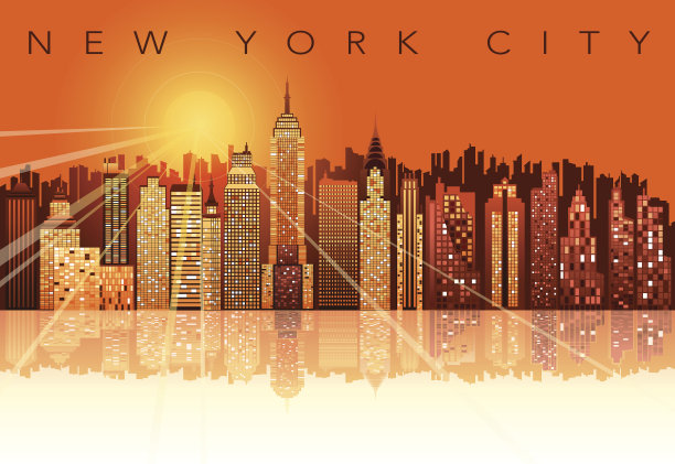 纽约日落图片下载