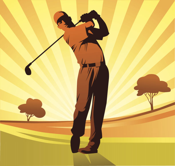 高尔夫球员在橙色和棕色图片下载