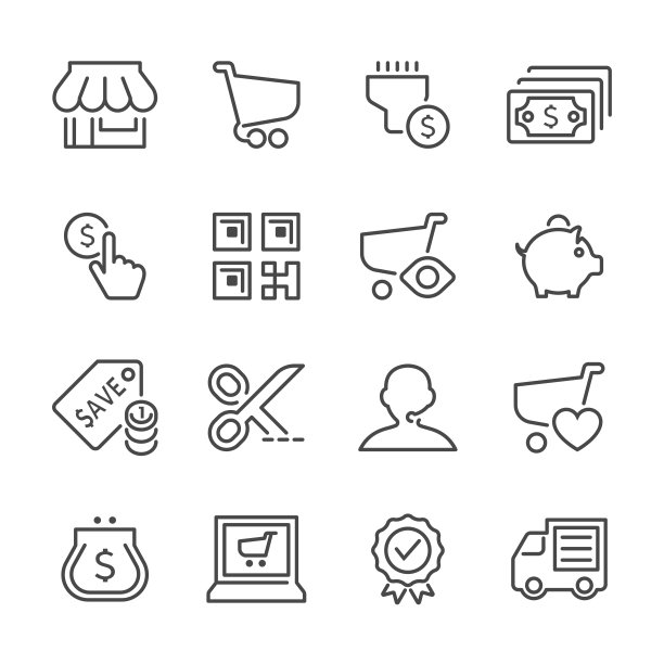 直线图标-电子商务系列图片下载