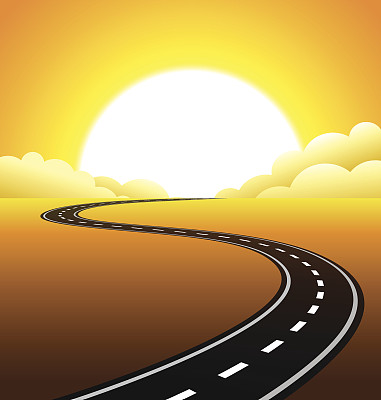 道路和日出图片下载