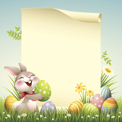笑脸兔-复活节卷轴图片下载