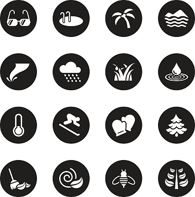 所有季节图标设置2 -黑圈系列图片下载