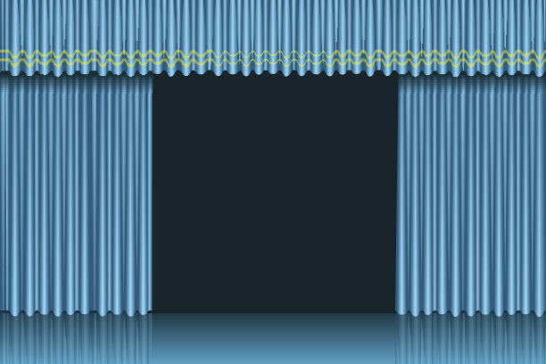 舞台幕布微微拉开图片下载