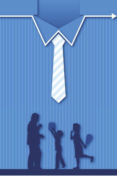 父亲节背景[父亲与孩子剪影]图片下载