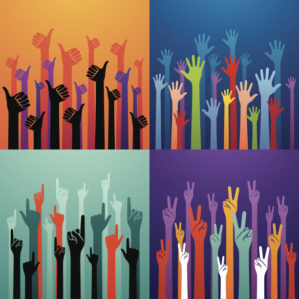 举起多彩的手图片下载