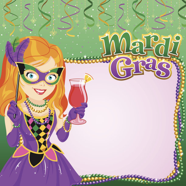 狂欢节派对通知前的女士图片下载