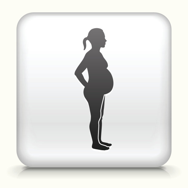 方形按钮与孕妇版税免费矢量艺术图片下载